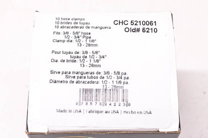 Ideal Tridon CHC 5210061, 5210 3/8"-5/8" Hose Clamps Qty 10 NOS