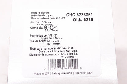 Ideal Tridon CHC 5236061, 5236 3/4" - 2" Hose Clamps Qty 10 NOS