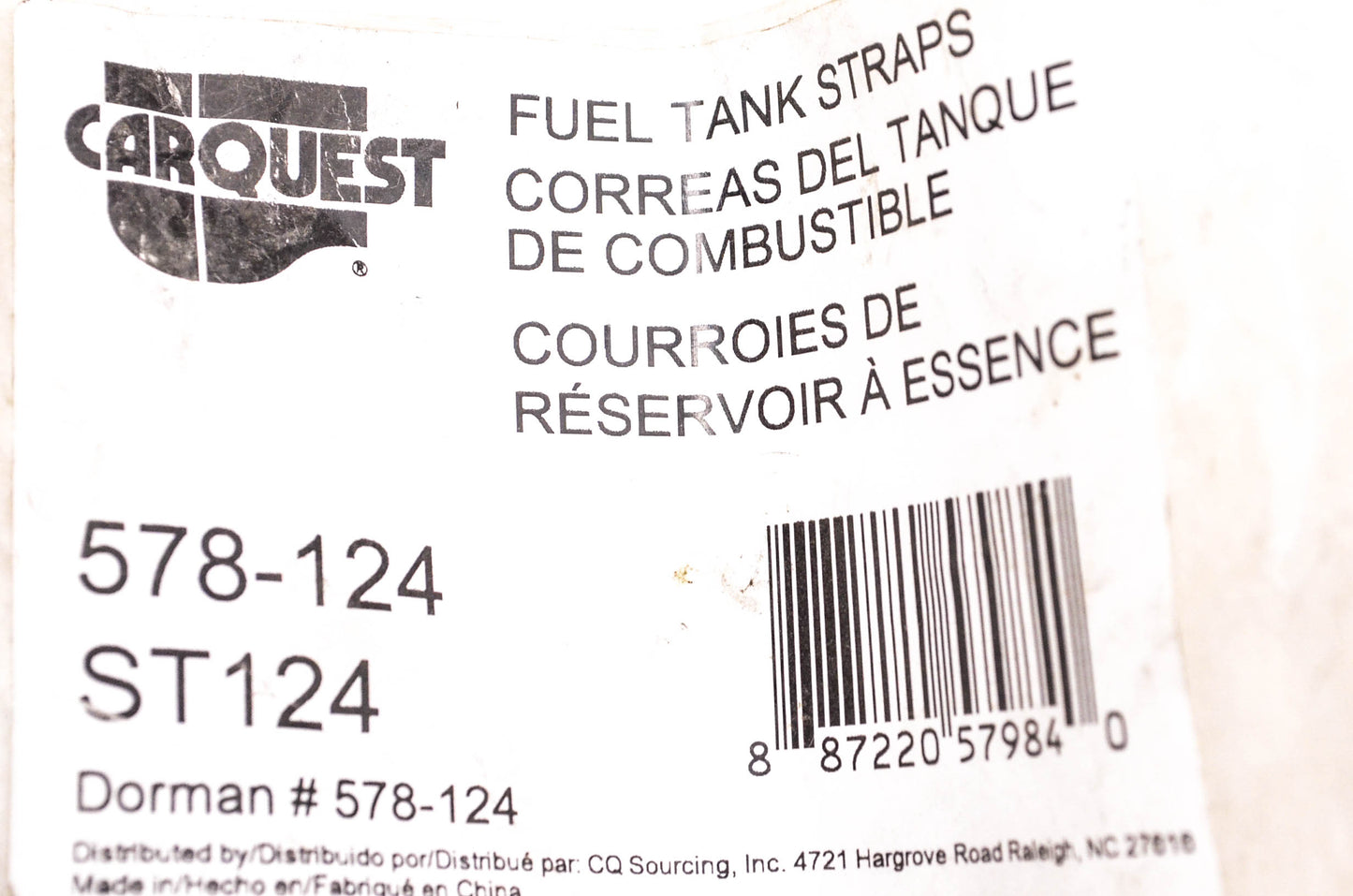 Carquest 578-124, ST124 Fuel Tank Strap NOS