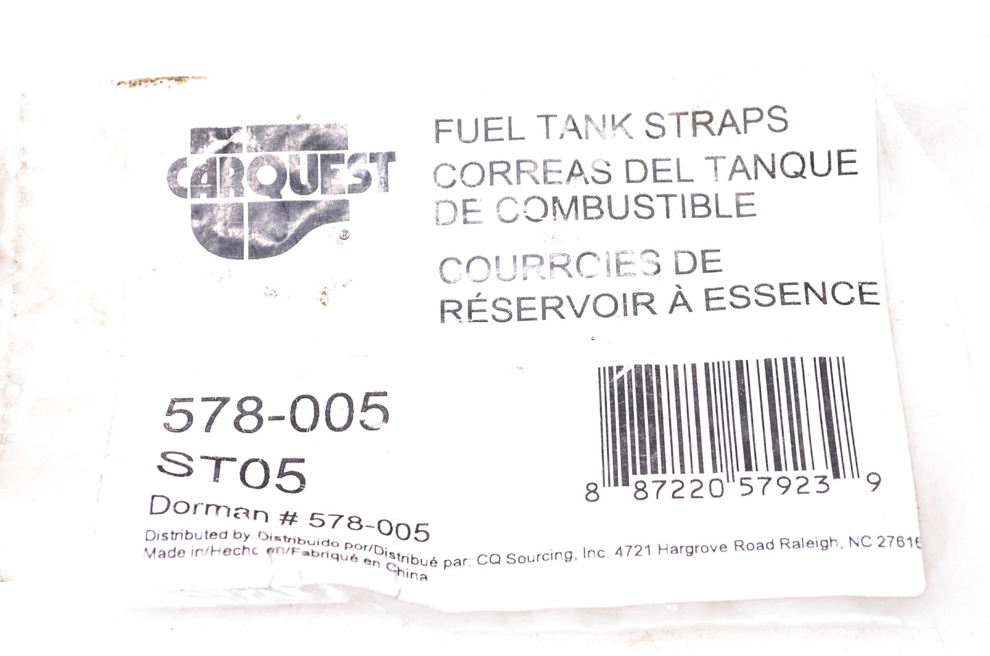 Carquest 578-005, ST05 Fuel Tank Straps Qty 2 NOS