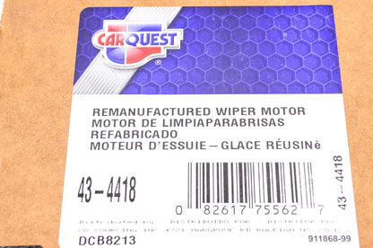 Carquest 43-4418 Remanufactured Wiper Motor NOS
