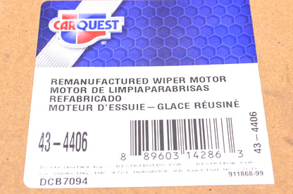 Carquest 43-4406 Remanufactured Wiper Motor NOS