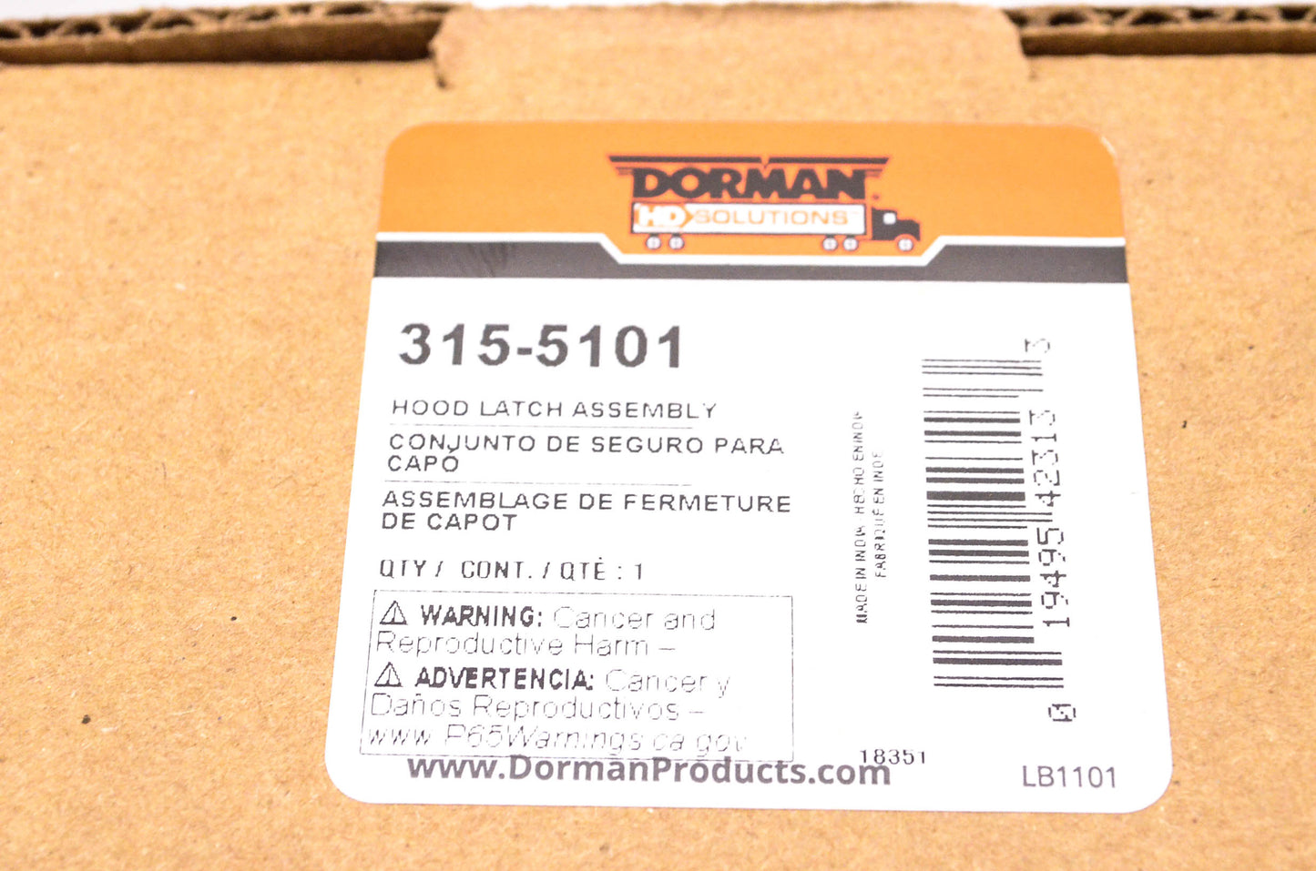 Dorman 315-5101 Hood Latch Assembly NOS