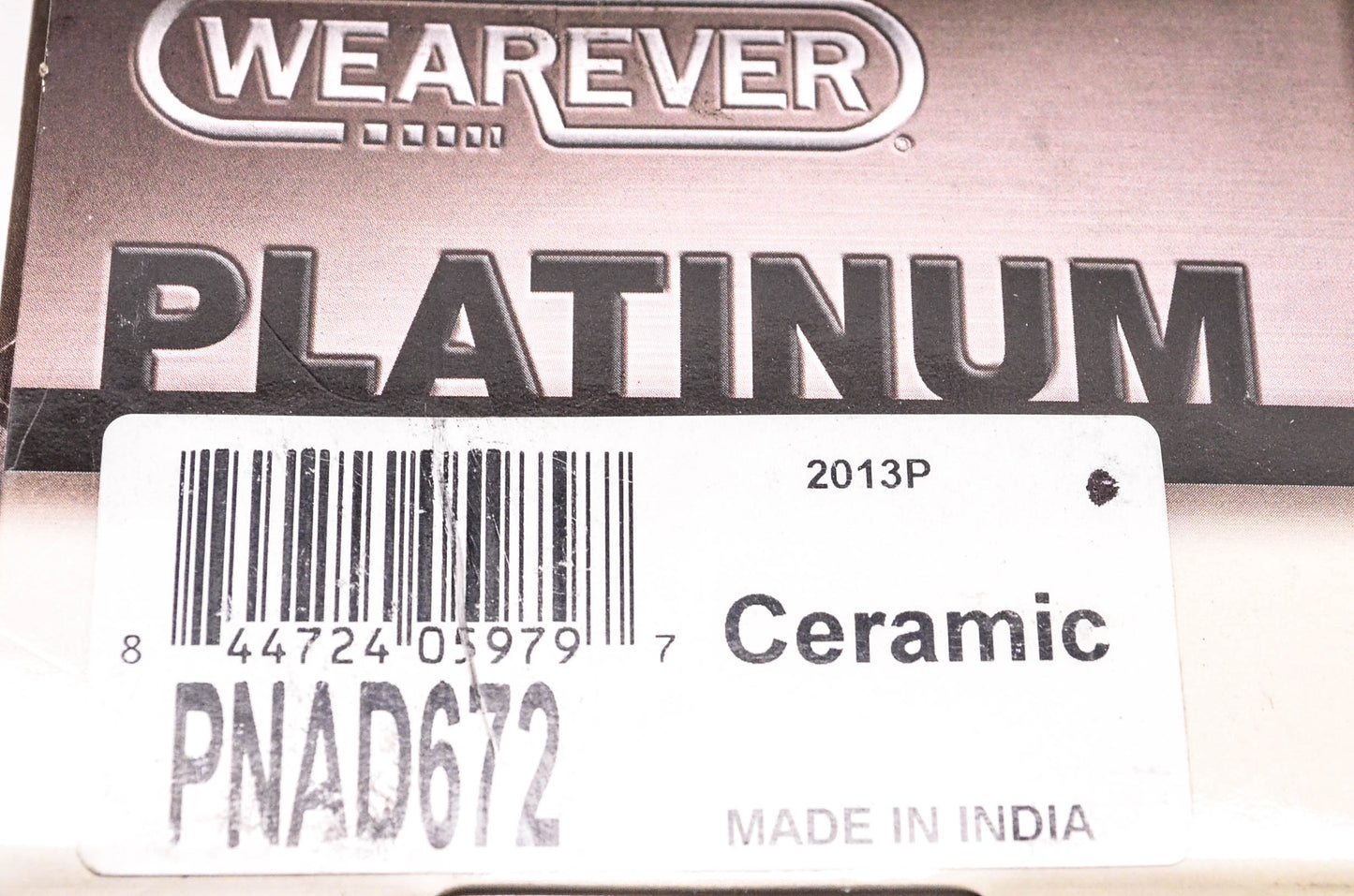 Wearever PNAD672, 2013P Wearever Platinum Ceramic Brake Pad Kit NOS