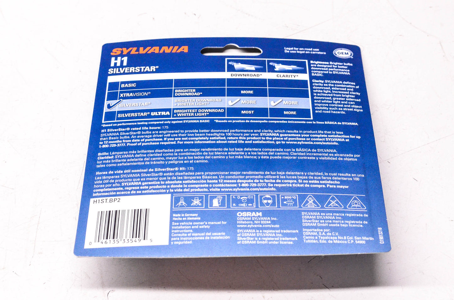 Sylvania H1ST.BP2 Sylvania Silverstar Headlight Qty 2 NOS