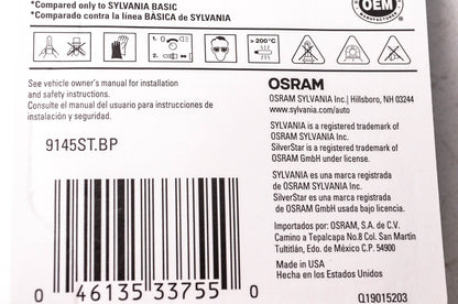 Sylvania 9145ST.BP Sylvania Silverstar Headlight NOS