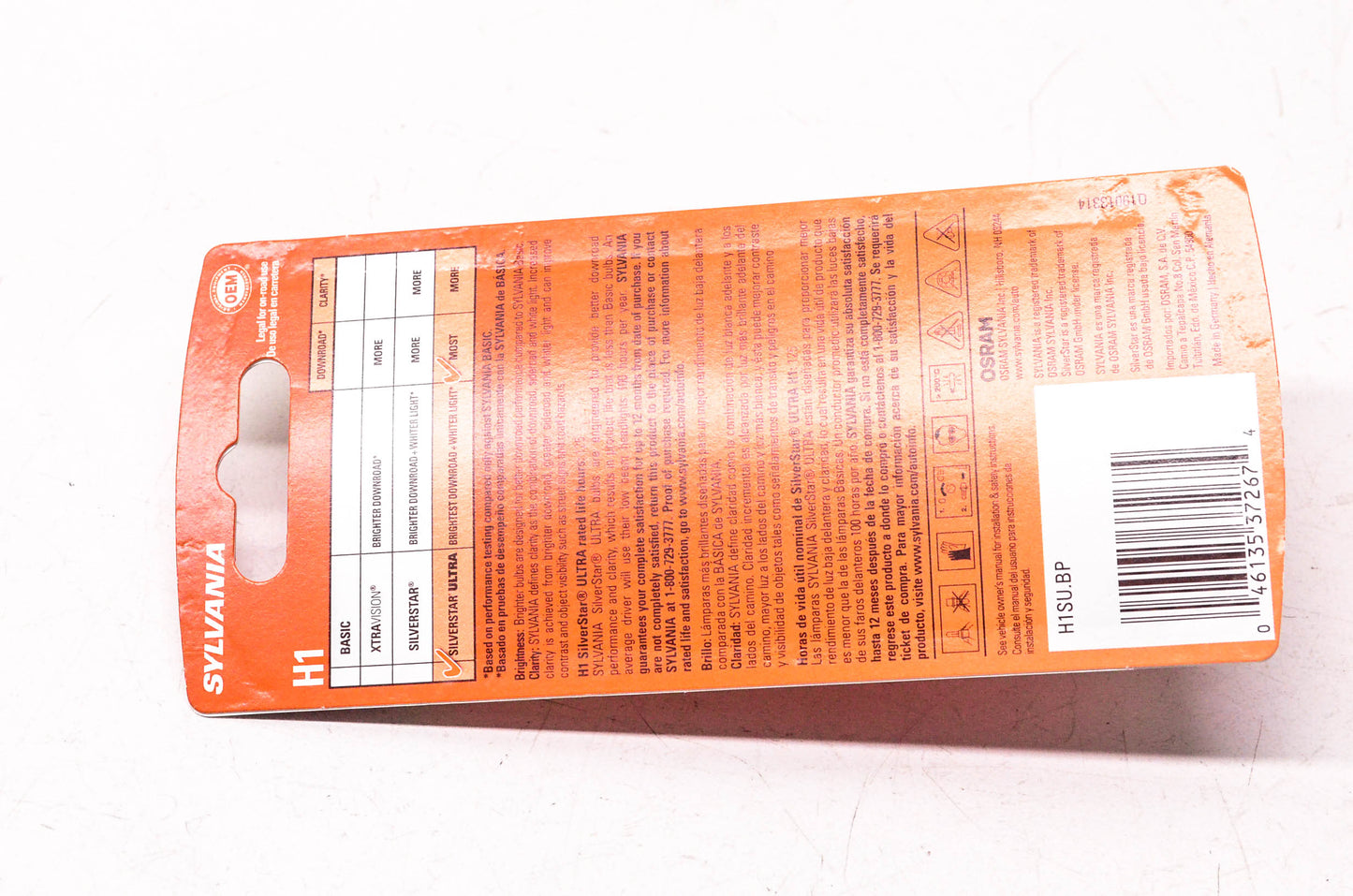 Sylvania H1SU.BP Sylvania Silverstar Ultra Headlight NOS