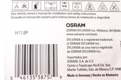 Sylvania H11.BP Sylvania Basic Headlight NOS