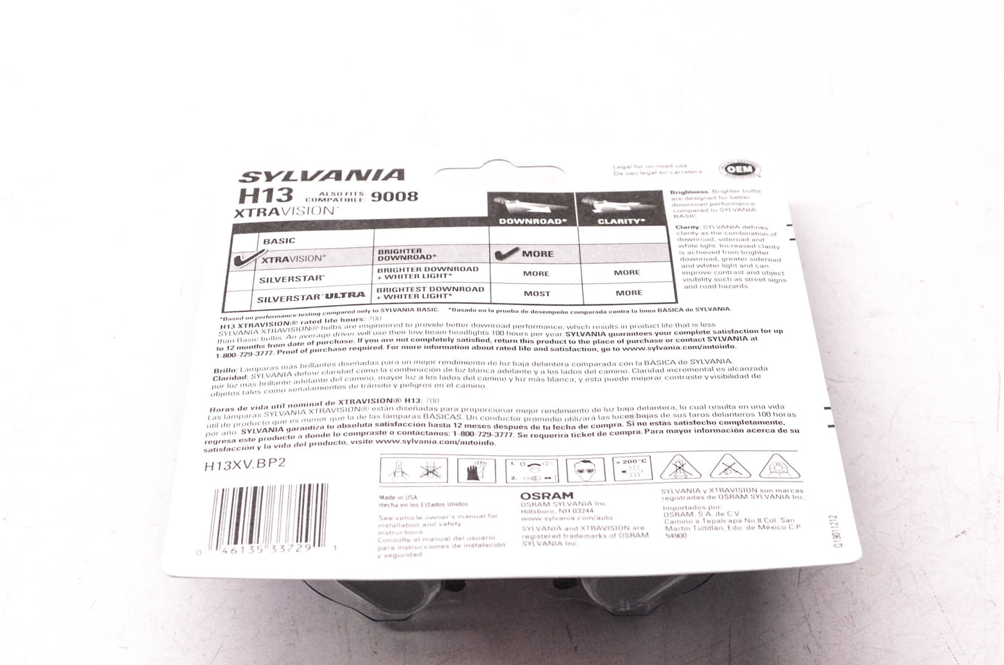 Sylvania H13XV.BP2 Sylvania XtraVision Headlight Qty 2 NOS