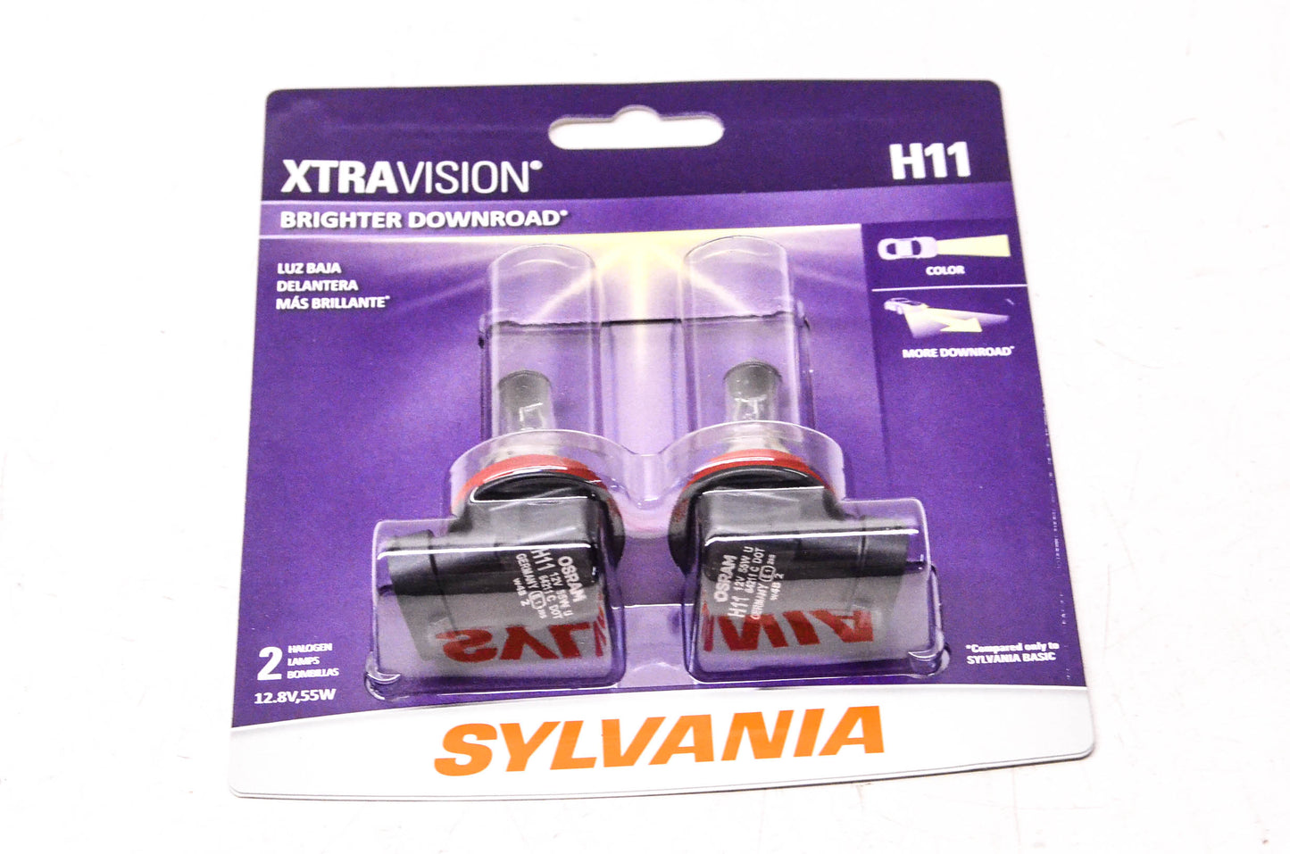 Sylvania H11XV.BP2 Sylvania XtraVision Headlight Qty 2 NOS