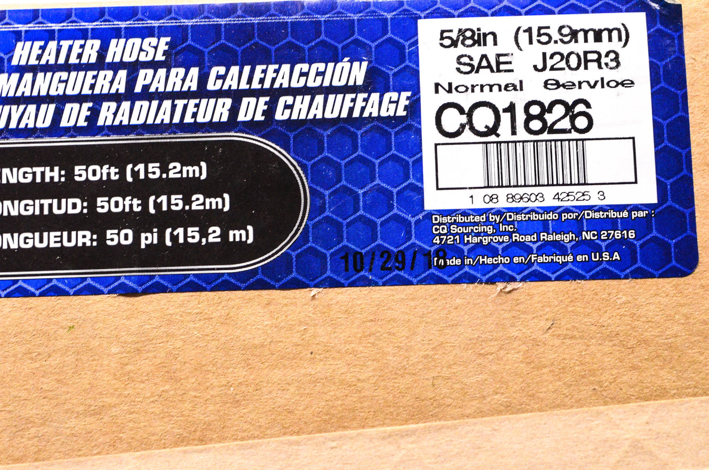 Carquest CQ1826 Heater Hose NOS