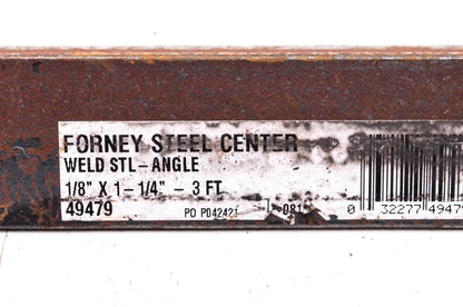 Forney 49479 1 1/4" x 1 1/4" x 1/8" x 3' Mild Carbon Steel Alloy NOS