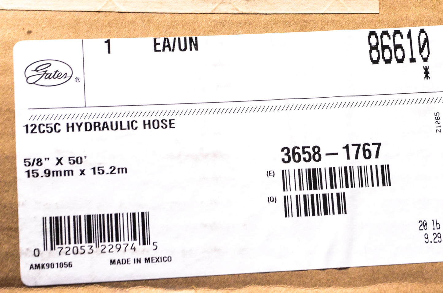 Gates 86610, 12C5C Hydraulic Hose NOS