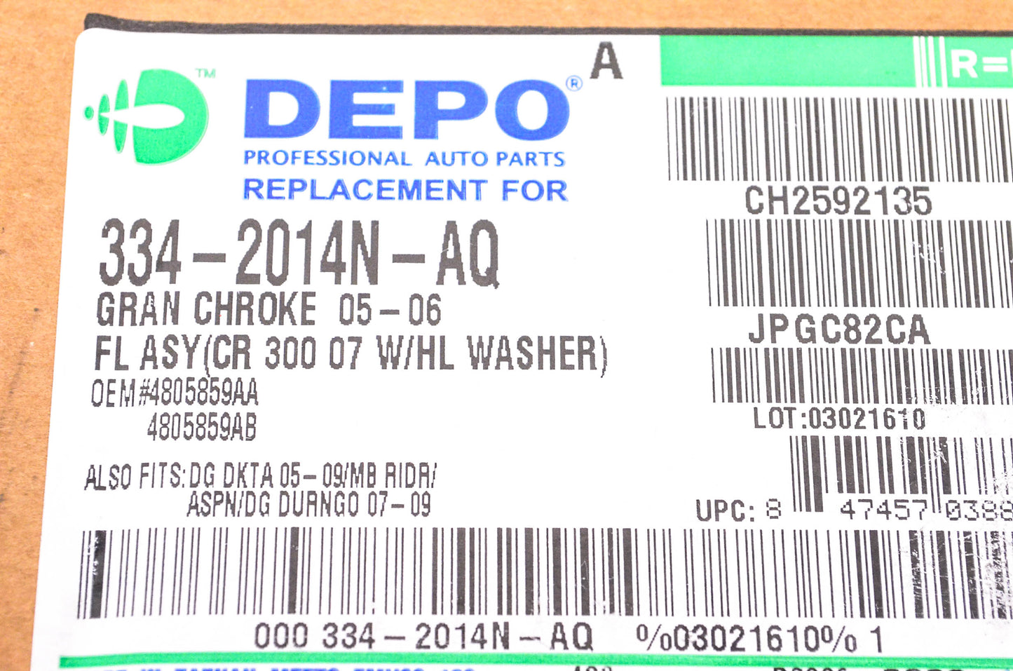 DEPO 334-2014N-AQ Foglight Assembly NOS