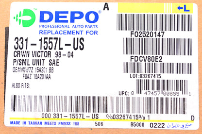 DEPO 331-1557L-US Driver's Side Corner Light Assembly for Crown Victoria NOS