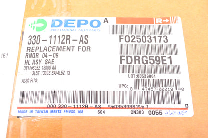 DEPO 330-1112R-AS Passenger Side Headlight Headlamp Assembly Ford Ranger NOS