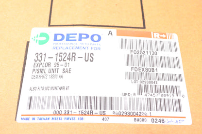 DEPO 331-1524R-US Passenger's Side Corner Signal Light Right Ford Explorer NOS