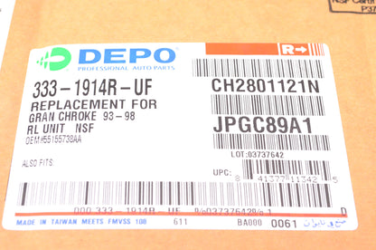 DEPO 333-1914R-UF Passenger Side Taillight Taillamp Grand Cherokee NOS