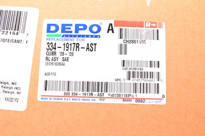 DEPO 334-1917R-AST Passenger Side Taillight Taillamp for 08-10 Dodge Caliber NOS