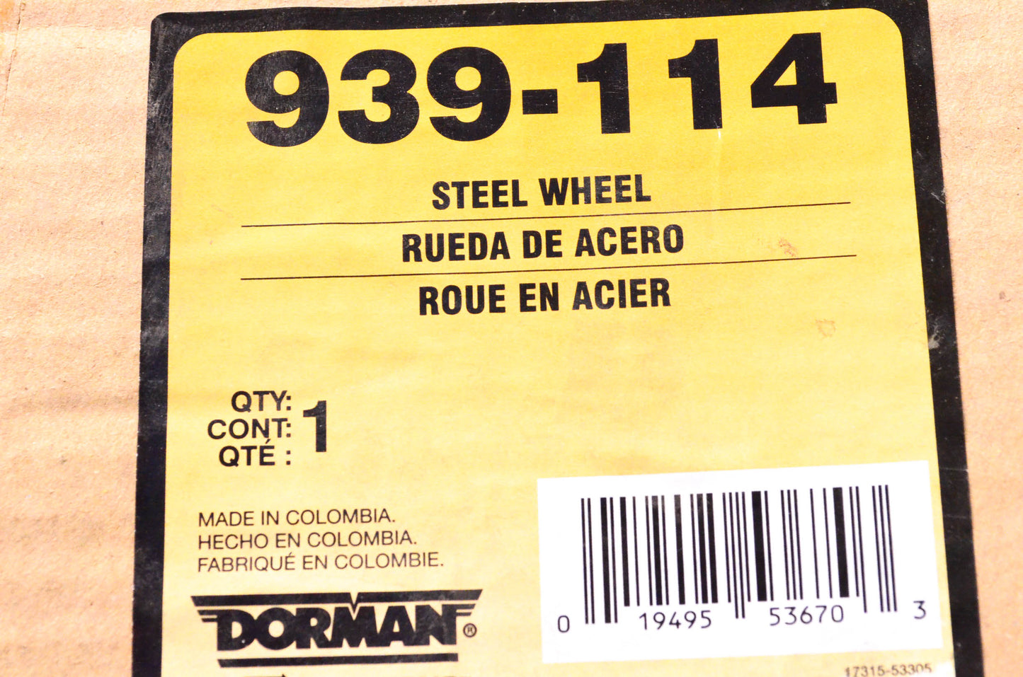 Dorman 939-114 Steel Wheel 15" for 04-06 Hyundai Elantra NOS