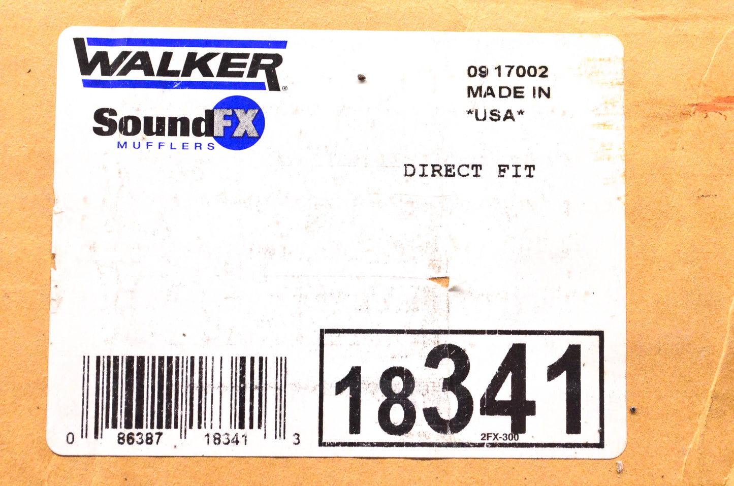 Walker 18341 Direct Fit Muffler NOS