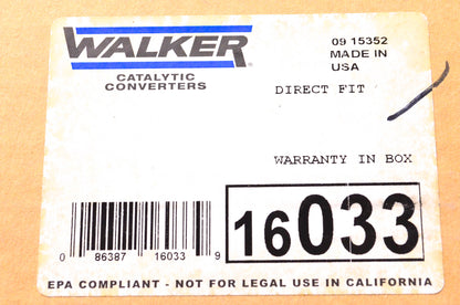 Walker 16033 Catalytic Converter Ultra-Direct Fit Converter Rear NOS
