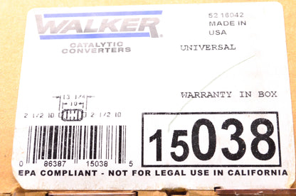Walker 15038 Catalytic Converter Front/Rear Driver Passenger Side Universal NOS