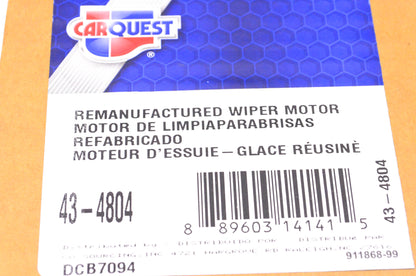 Carquest 43-4804 Remanufactured Wiper Motor NOS