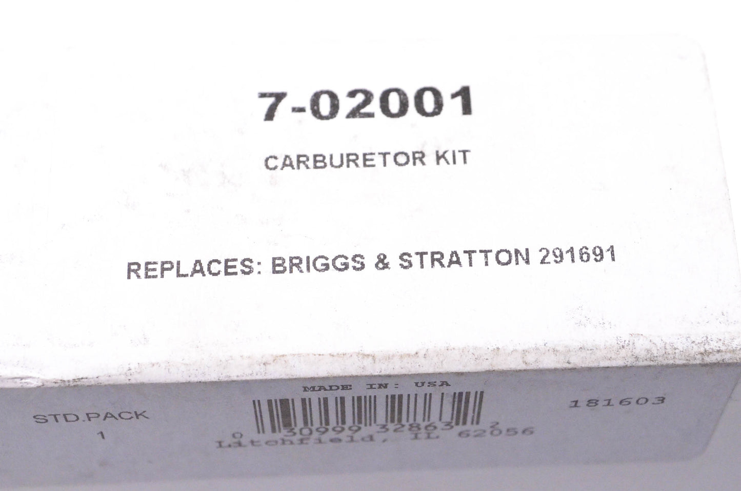 Prime Line 7-02001, 291691 Carburetor Kit NOS