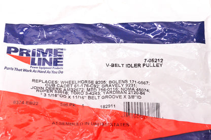 Prime Line 7-05212, 61-176-C92, 756-0116 V-Belt Idler Pulley NOS
