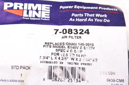 Prime Line 7-08324 Air Filter NOS