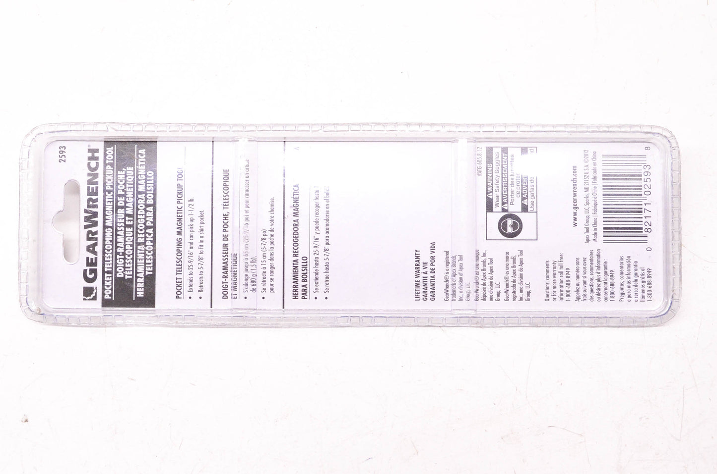 Gear Wrench 2593 Pocket Telescoping Magnetic Pickup Tool NOS