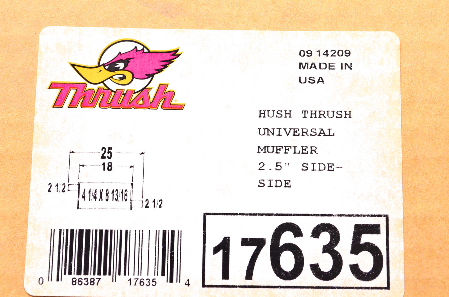 Thrush 17635 Thrush Hush Universal Muffler NOS