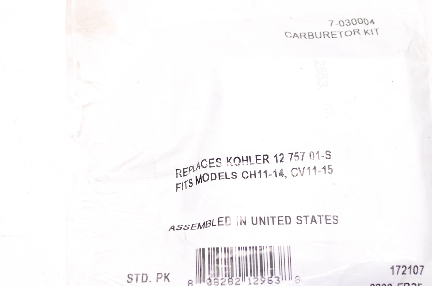 Prime Line 7-030004, 12 757 01-S Carburetor Kit NOS