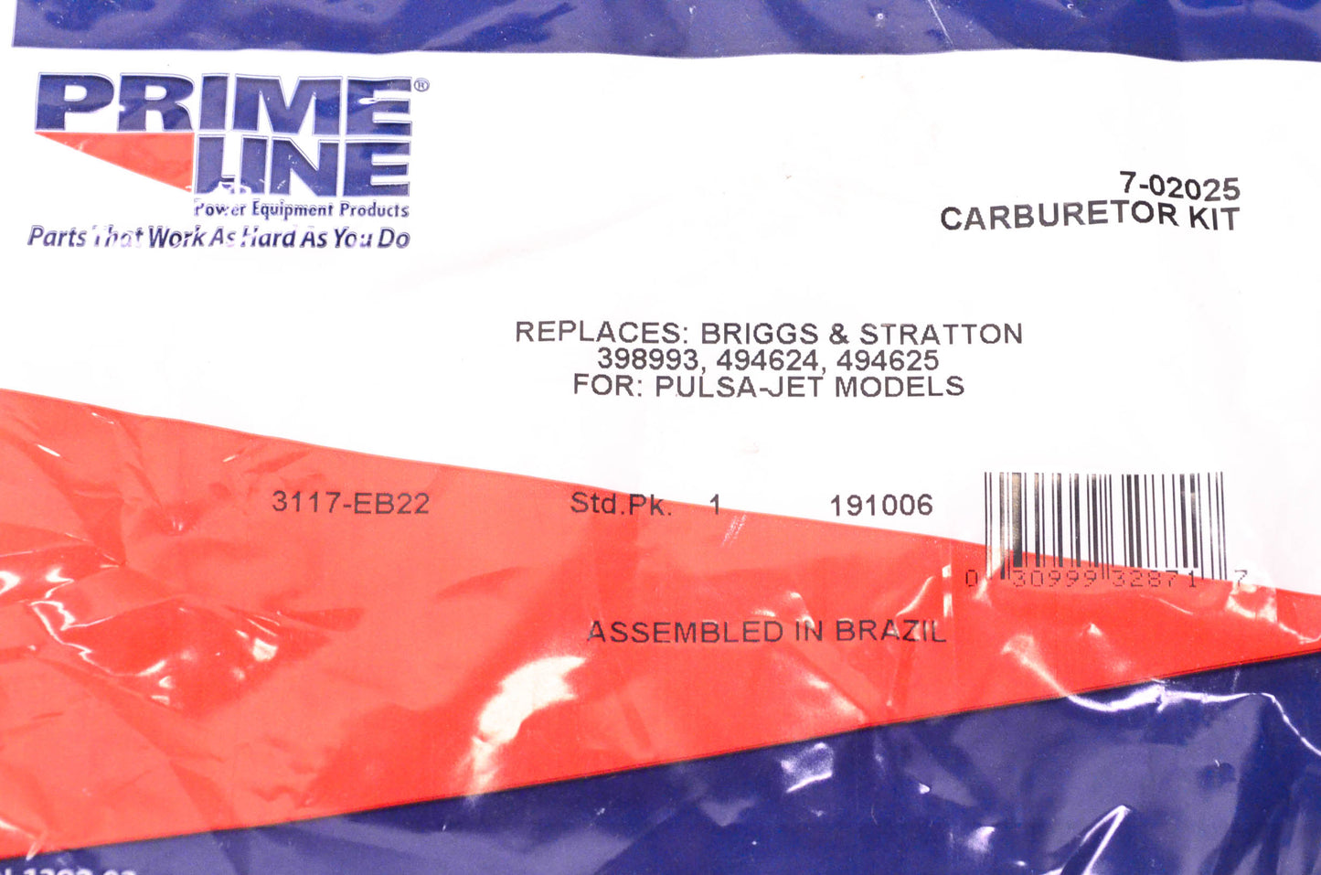 Prime Line 7-02025, 398993, 494624 Carburetor Kit NOS