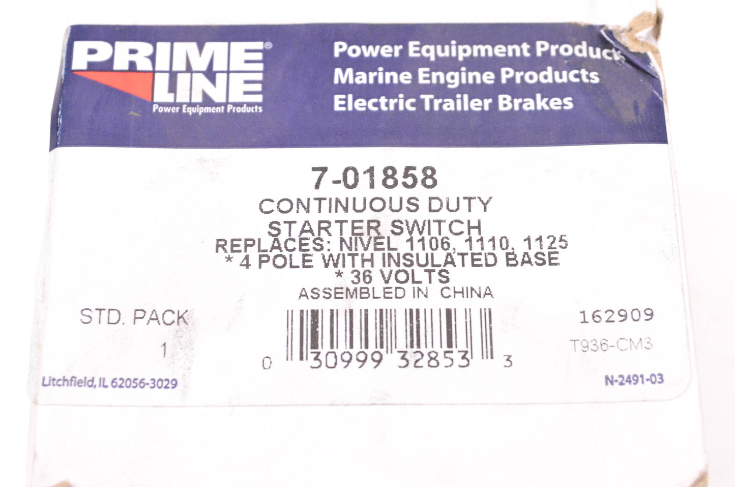 Prime Line 7-01858, 1106, 1110 Continuous Duty Starter Switch NOS