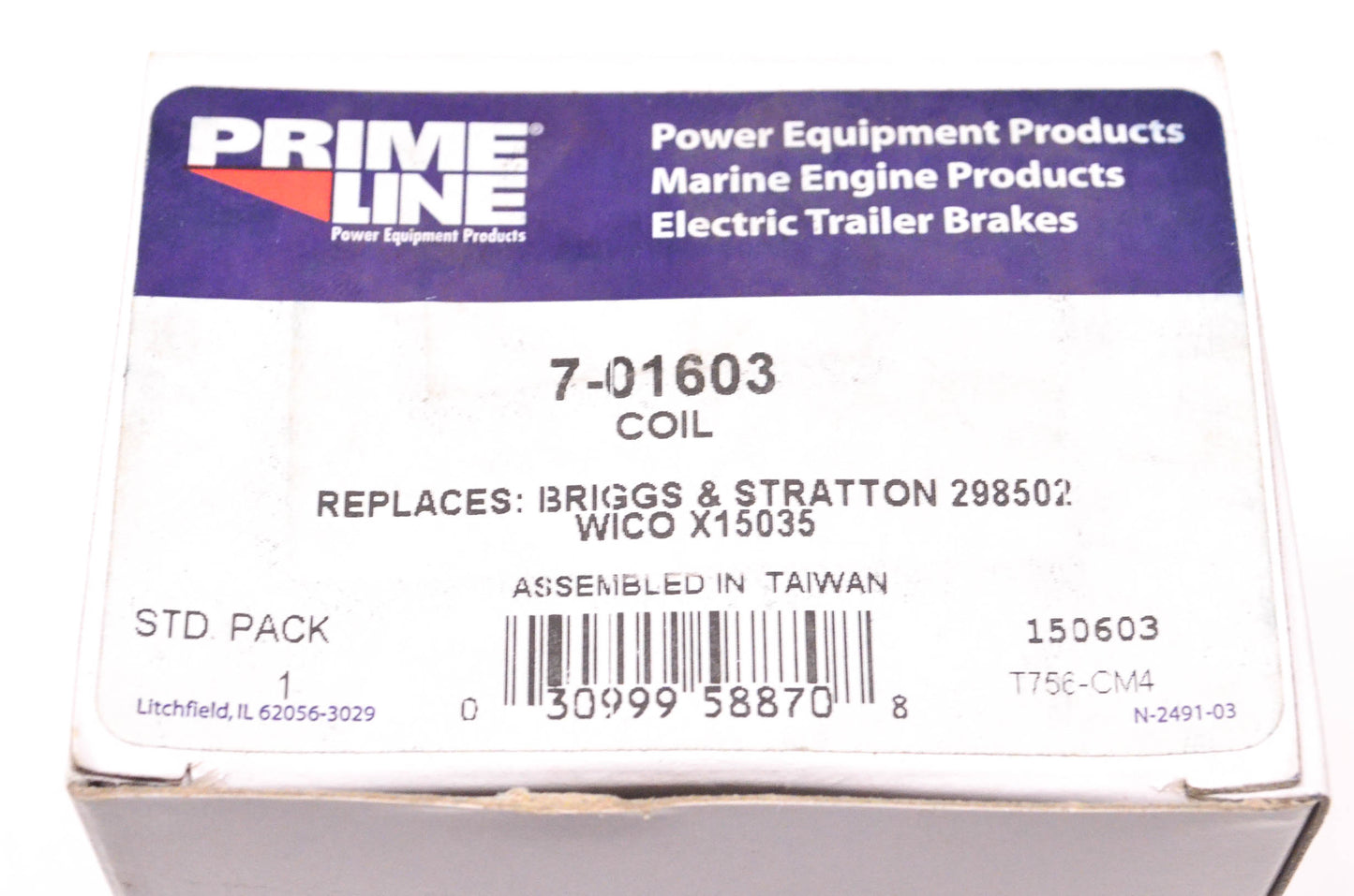 Prime Line 7-01603, 298502, X15035 Ignition Coil NOS