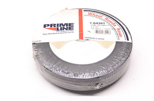 Prime Line 7-04301, N-1594-03 Wheel Semi-Pneumatic 6 X 150 1/2" Axle, 1 13/16" Hub NOS