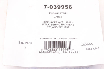 Prime Line 7-039956, 130861 Engine Stop Cable NOS