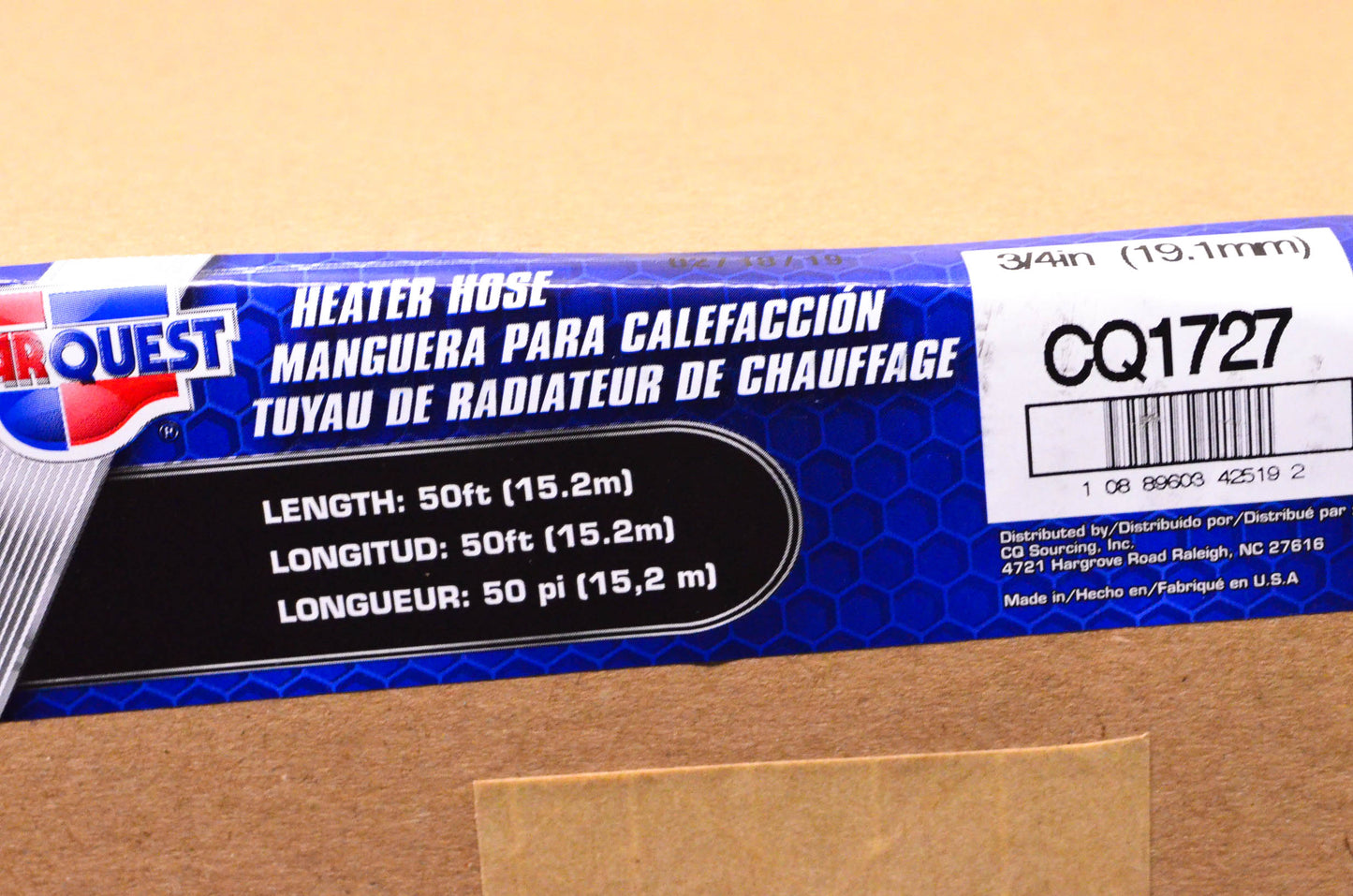 Carquest CQ1727 50' Heater Hose 3/4" Diameter NOS