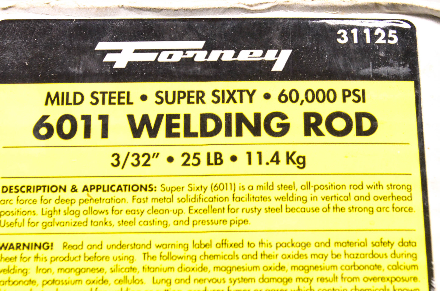 Forney 31125 6011 Welding Rod 3/32" Kit NOS