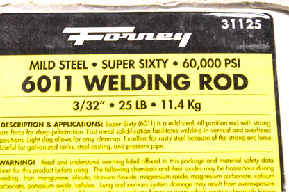 Forney 31125 6011 Welding Rod 3/32" Kit NOS