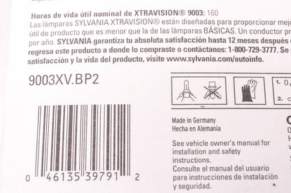 Sylvania 9003XV.BP2 Sylvania XtraVision Headlights Qty 2 NOS