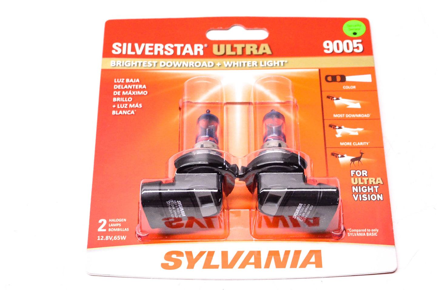 Sylvania 9005SU.BP2 Sylvania Silverstar Ultra Headlights Qty 2 NOS
