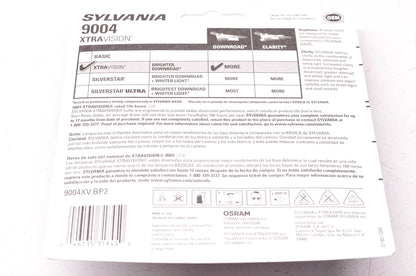 Sylvania 9004XV.BP2 Sylvania XtraVision Headlights Qty 2 NOS