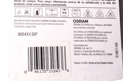 Sylvania 9004XV.BP Sylvania XtraVision Headlight NOS