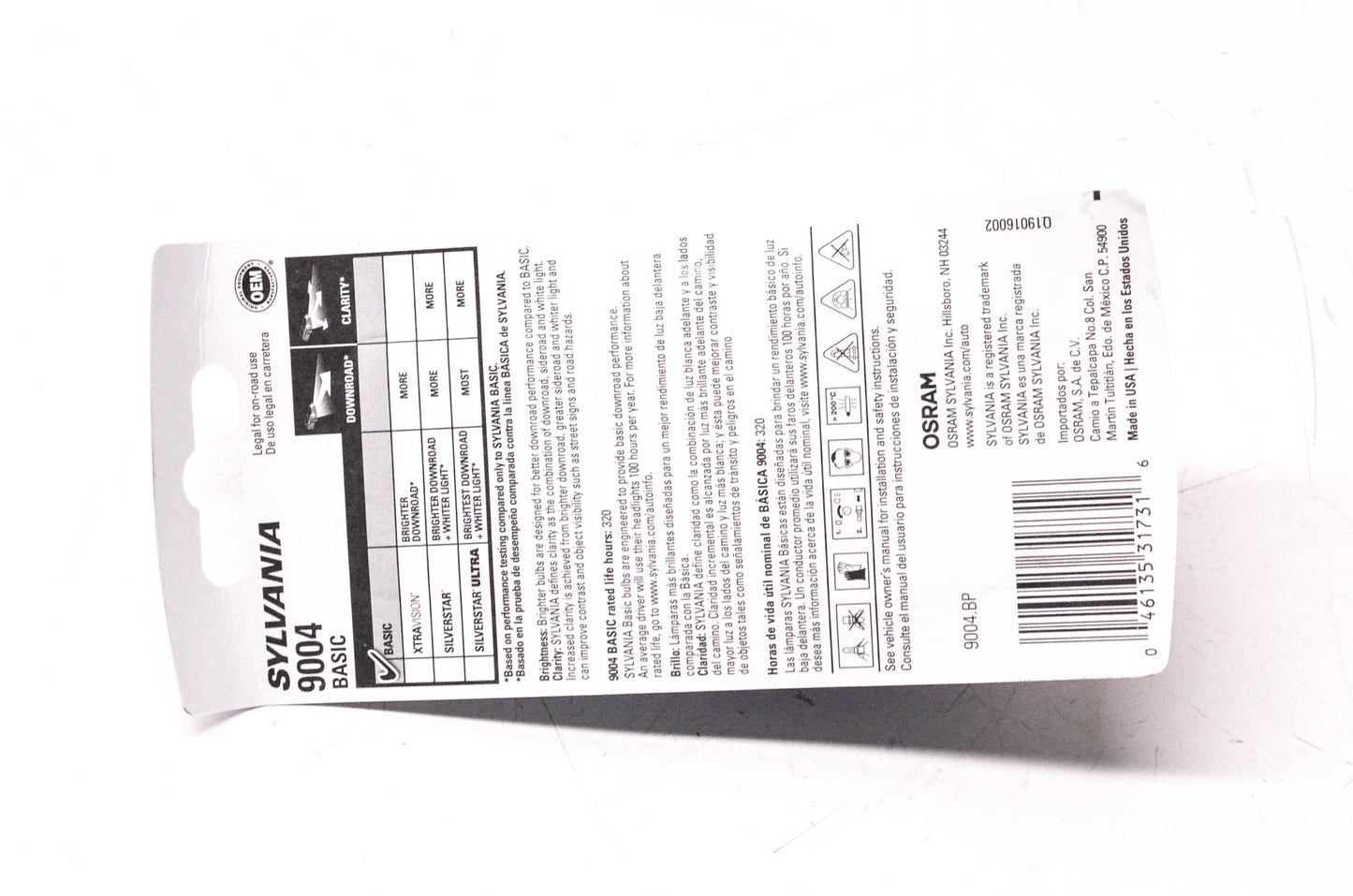 Sylvania 9004.BP Sylvania Basic Headlight NOS