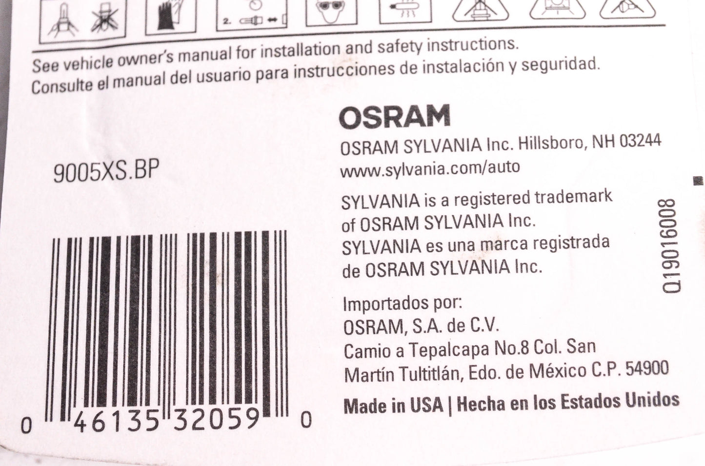 Sylvania 9005XS.BP Sylvania Basic Headlight NOS