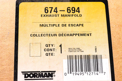 Dorman 674-694 Exhaust Manifold Ford F-150 Right NOS