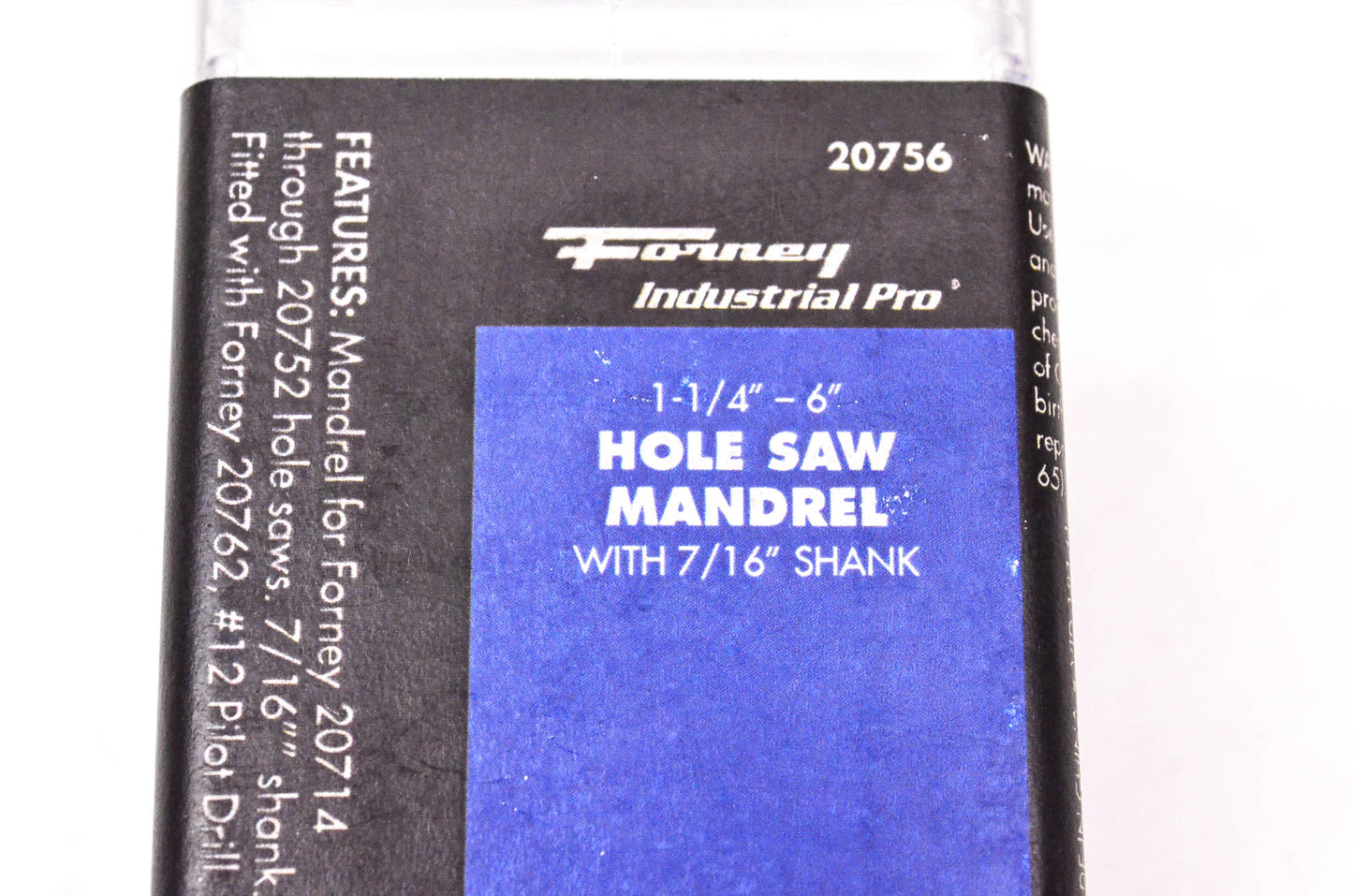 Forney 20756 1-1/4" - 6" Hole Saw Mandrel w/ 7/16" Shank NOS